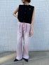 HIGH RISE TUCK WIDE PANTS / PINK /Y252-31064